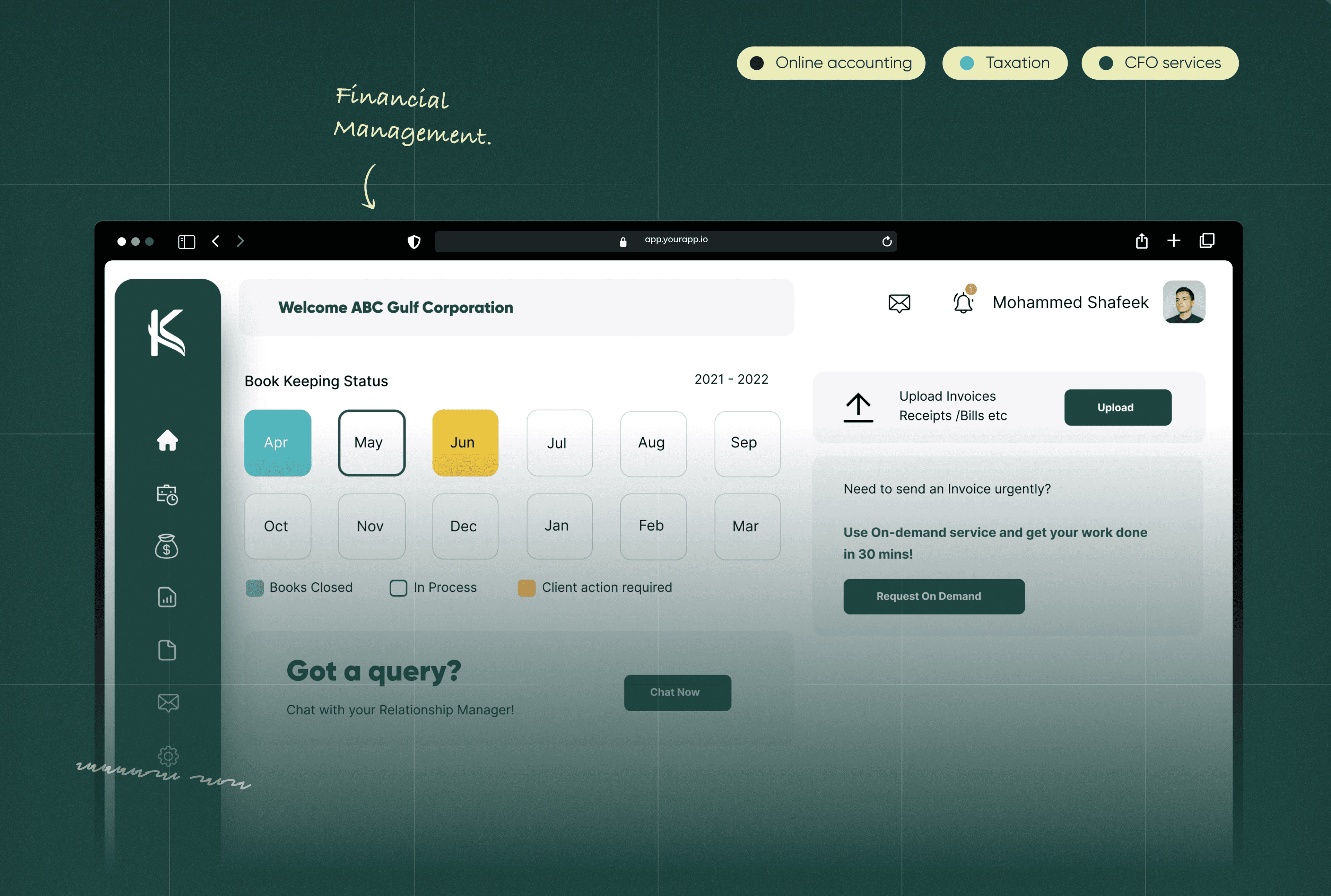 Kitaab – Cloud Accounting & Bookkeeping Platform — UI/UX case study cover